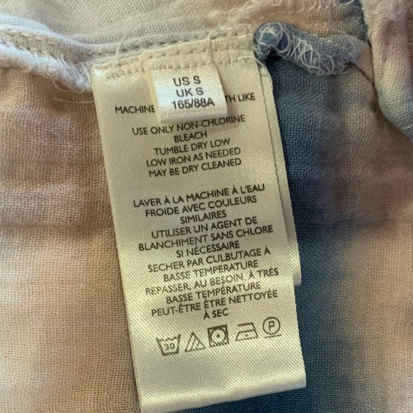 We The Free Washed Away Plaid Tie Dye Long Sleeve Cotton Top Size Small - Picture 8 of 9